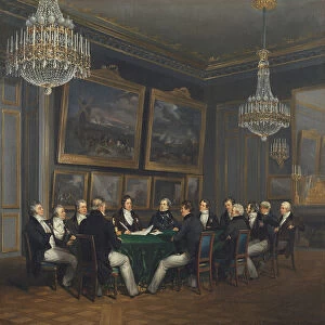 Louis Philippe, Duke of Orleans, Signing the Proclamation of the Lieutenant Generalship of the Realm, 31st July 1830 (oil on canvas)