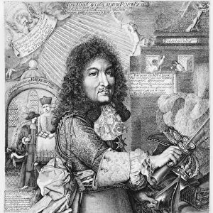Louis XIV (1638-1715) crushing the so-called Protestant Reformed religion with his sword
