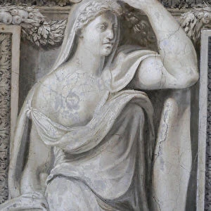 Lower monochrome section of the Room of the Signature, 1508-1511 (fresco)