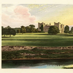 Lumley Castle, Durham, England. 1880 (engraving)