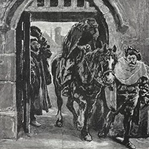 Luther escaping from Augsburg, illustration from The History of Protestantism