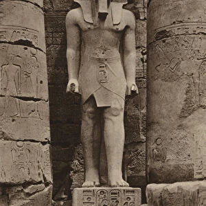 Luxor, the Statue of Rameses II, 19th Dynasty, 1300 BC (b / w photo)