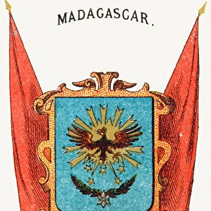 Madagascar - Alphabet des armoiries et pavillons (Coat of Arms Flags) c. 1880 (lithograph)