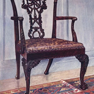 Mahogany Arm-Chair--Style of Chippendale
