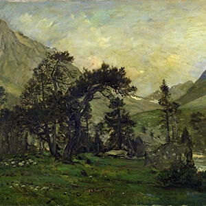 The Mahoura at Cauterets (oil on canvas)