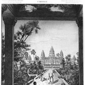 Main facade of Angkor Wat, illustration from Atlas du voyage d