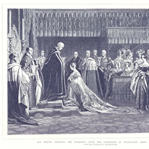 Her Majesty receiving the Sacrament after the Coronation in Westminster Abbey, June 28, 1838 (engraving)