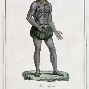 Man of Byron Islands with tattoos (Polynesia) - in "