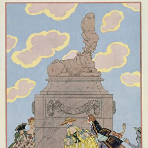Mandoline, illustration for Fetes Galantes by Paul Verlaine (1844-96) 1928 (pochoir print)