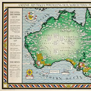 A Map of Australia, 1930 (colour litho)