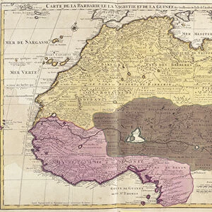Map of Barbaria (Morocco, Algeria, Tunisia, Libya), Nigritude (Mali, Burkina Faso