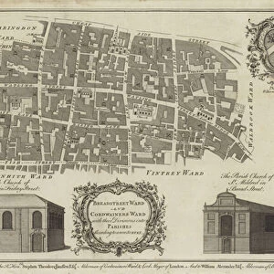 Map of Bread Street Ward and Cordwainers Ward, London (engraving)