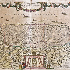 Map of the Holy Land (Israel, Palestine) (etching, 1671)