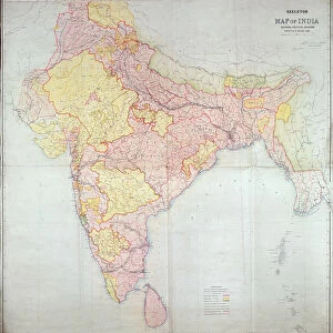 Map of India, 1865 (colour litho)