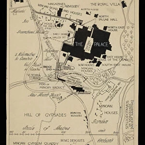 Map of Knossos buildings surrounding the Palace, circa 1903
