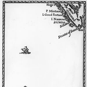 Map of Lilliput and Blefuscu, from the first edition of Gullivers Travels