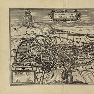 Map of Norwich, Norfolk (engraving)