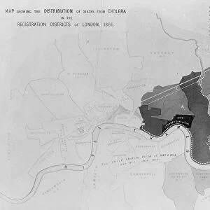 Map showing the Distribution of Deaths from Cholera in the Registration Districts of London