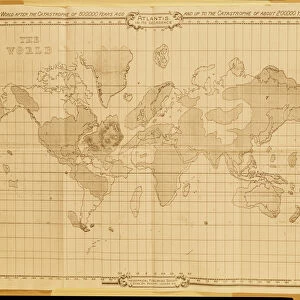 Map of the world, Atlantis in its Decadence, published by the Theosophical