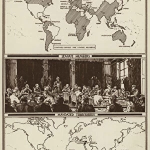 Map of the world showing League of Nations members and Mandated Territories (litho)