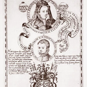 Mariae Scotorum Regina and her son, King James (litho)