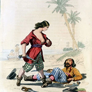 Marie Read, born in London, woman pirate of the 18th century in "