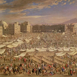 The Market at Naples (oil on canvas)