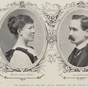 The Marriage of the Honourable Alicia Amherst and Mr Evelyn Cecil (b / w photo)