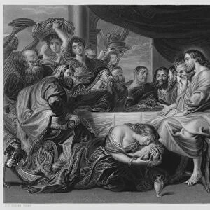 Mary Anointing the Feet of Christ, from the picture in the Royal Collection (engraving)