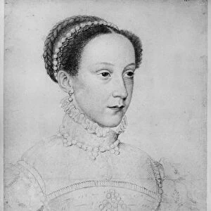 Mary Queen of Scots, 1559 (pencil on paper) (b / w photo)