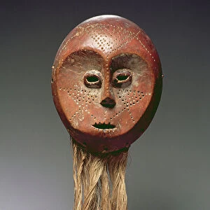 Mask, Lega culture, from Democratic Republic of Congo (wood & fibre)