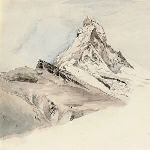 The Matterhorn, Switzerland, from the Northeast, 1849 (pencil & w / c on paper)