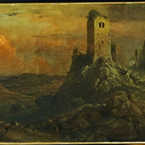 Mediterranean Castle, 1873 (oil on canvas)