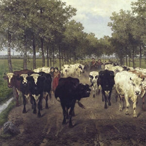 The Meersstraat in Ghent, 1862 (oil on canvas)