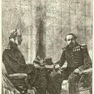 The meeting of Napoleon and the King of Prussia, September 1870 (engraving)