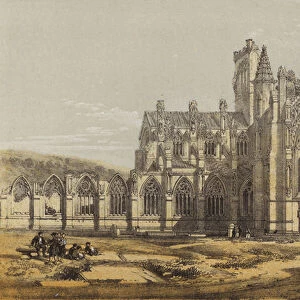 Melrose Abbey, from the South (chromolitho)