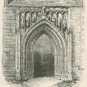 Melrose Abbey, South Doorway (engraving)