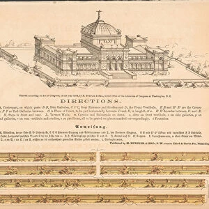 Memorial Hall Cut-Out Model, Centennial Exhibition Scrapbook, 1876 (colour litho)