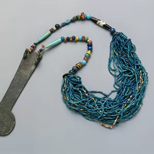 Menat necklace from Malqata, c. 1390-1353 BC (Faience, bronze or copper alloy, glass