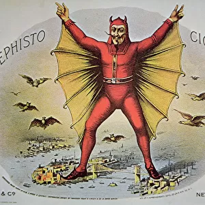 Mephisto Cigars label, printed by F. Heppenheimers sons, New York