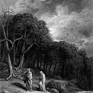 Merlin and Viviane in the Broceliande Forest - in "Viviane"