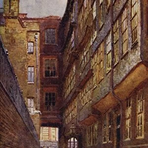 Middle Temple Lane, London (colour litho)