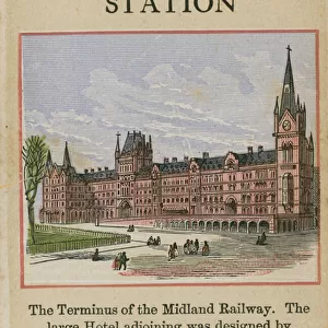 Midland Railway Station, St Pancras, London (colour litho)