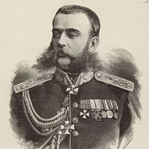Mikhail Skobelev, Russian General of the Russo-Turkish War of 1877-1878 (engraving)