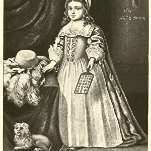 Miss Campion, holding a Horn Book (engraving)
