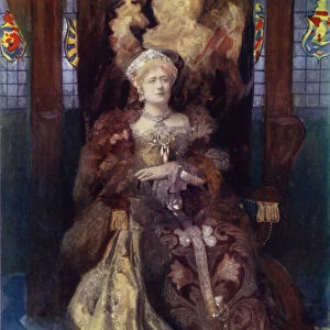 Miss Ellen Terry in Henry VIII (colour photo)