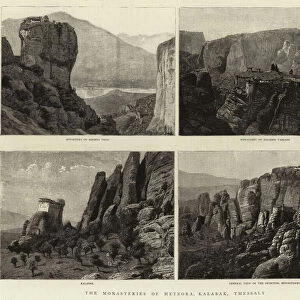 The Monasteries of Meteora, Kalabak, Thessaly (engraving)