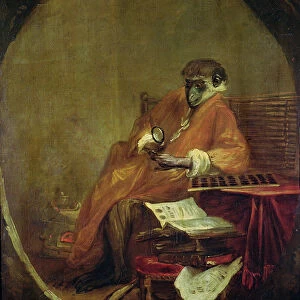The Monkey Antiquarian, 1740 (oil on canvas)