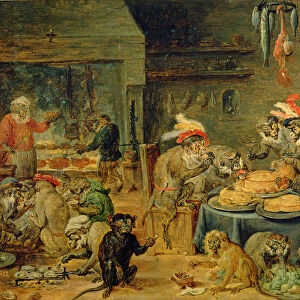 Monkey Banquet, 1810 (oil on wood)