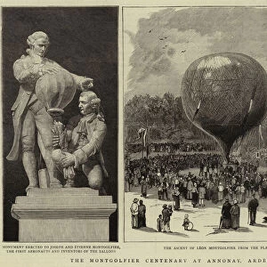 The Montgolfier Centenary at Annonay, Ardeche (engraving)